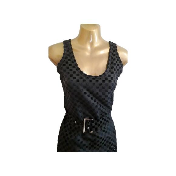 NWT Sz XS Tyler McGillivary SERENA Black Sheath Dress With Belt - Picture 3 of 5
